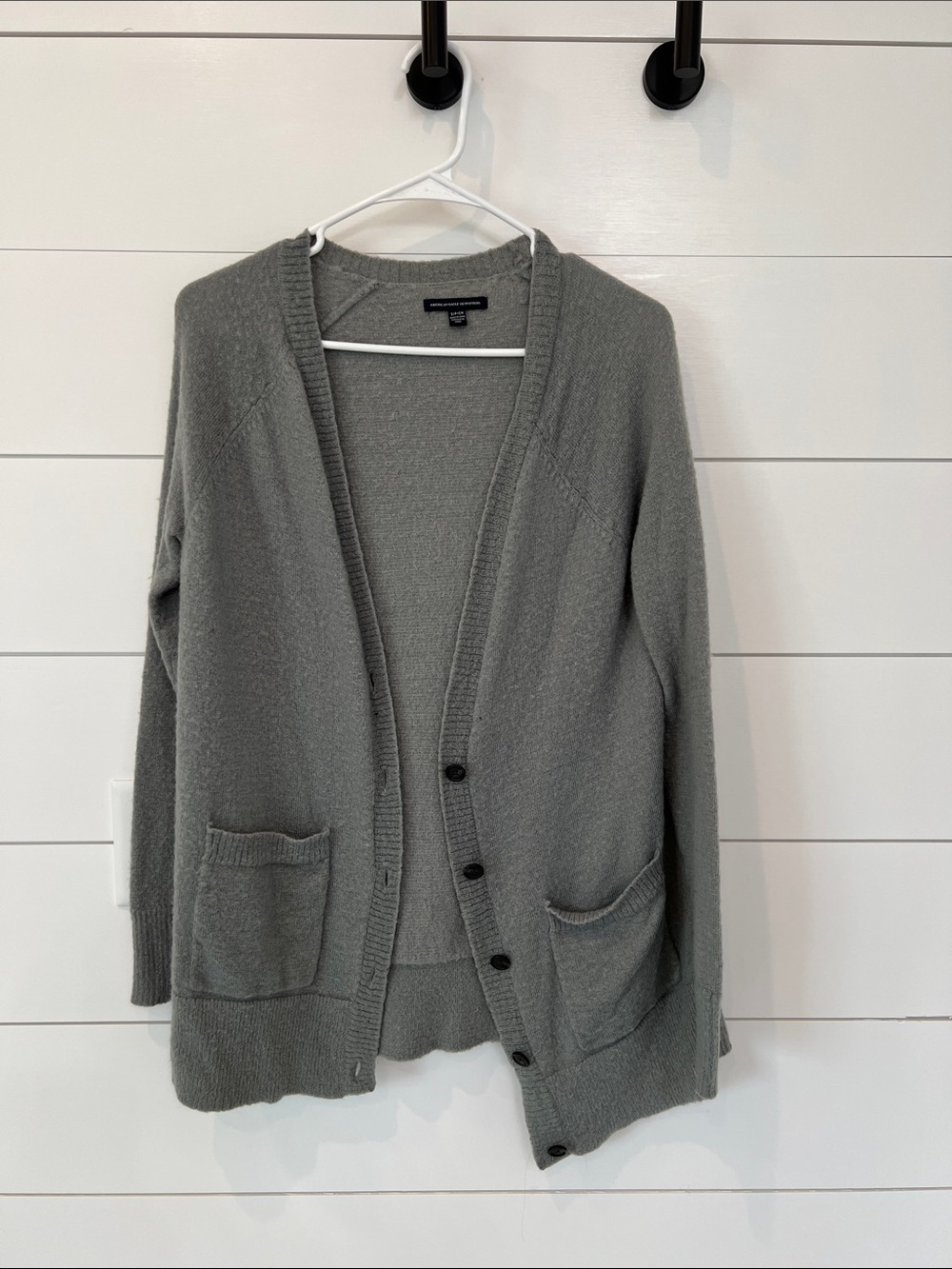 American Eagle Cozy Gray Button-Front Cardigan- super soft!